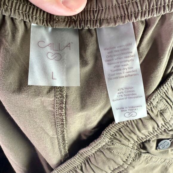 CALIA Women's Large Brown Nyluxe Cargo Utility Jogger Pants Workout WAX32247 - Picture 3 of 9